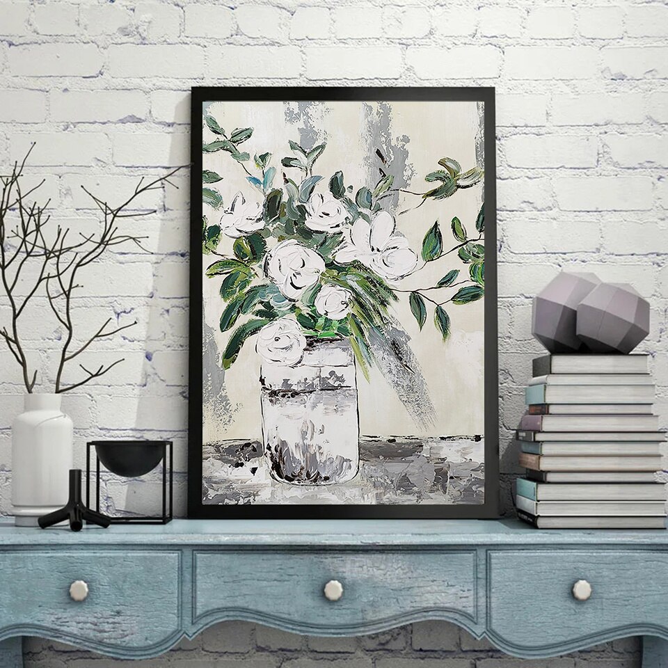 High Quality Flower Art Oil Painting On Canvas