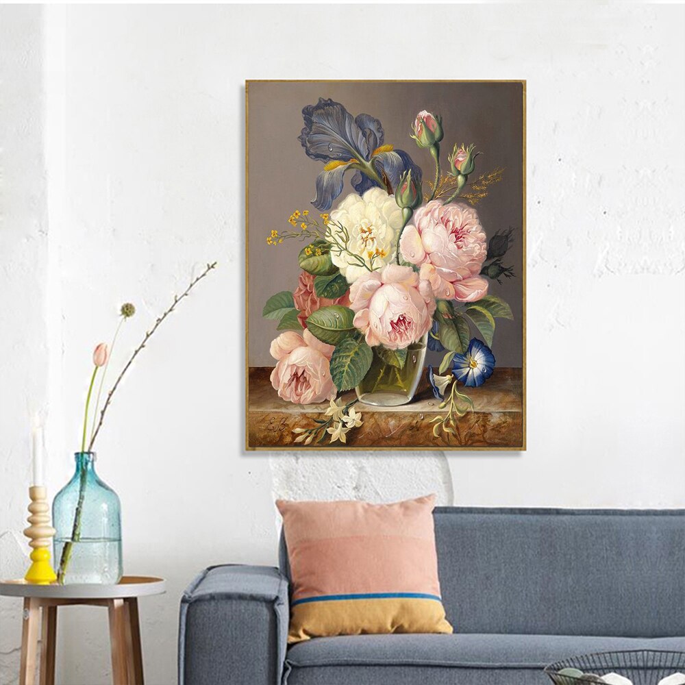 Pink Flower Kits Handpainted Picture By Number