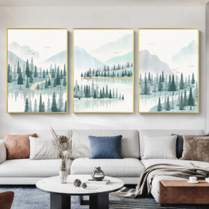 Forest Nordic Style Acrylic Paint By Numbers For Wall Art, Set Of 3