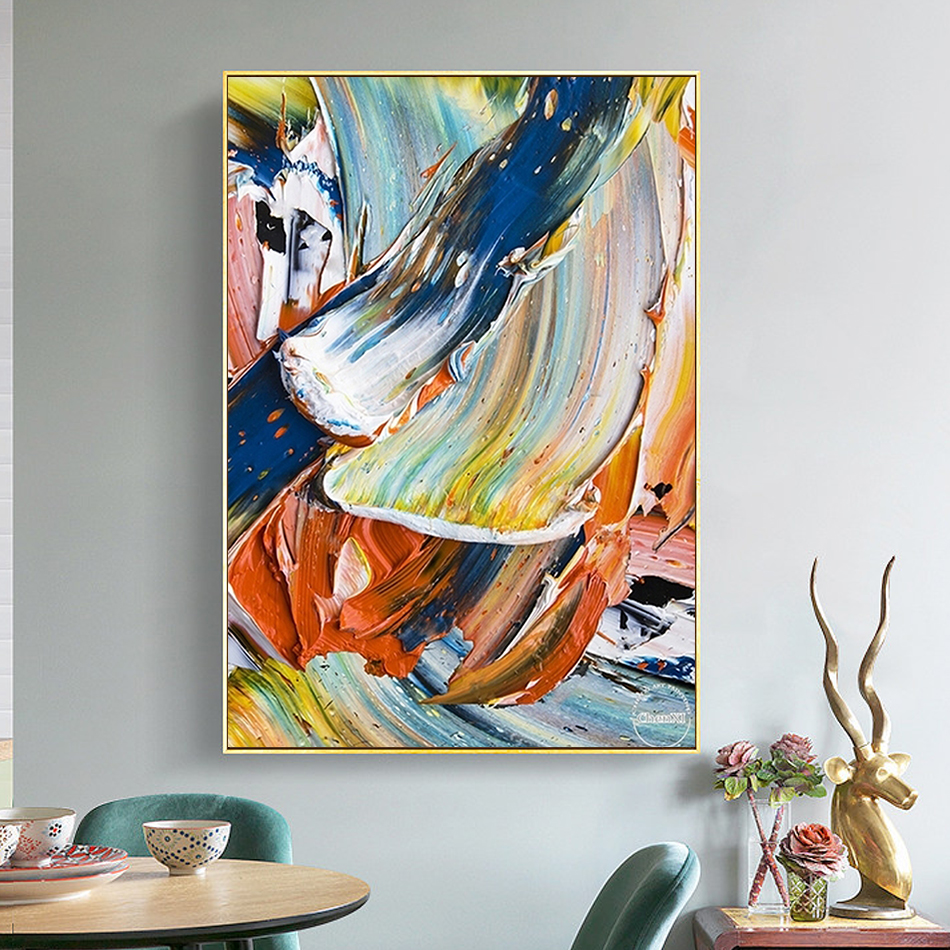 Abstract Picture Painting By Numbers With Frame Large Size