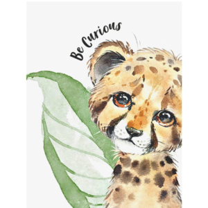 Painting By Numbers Animal Oil Paint Kit, Cute Baby Tiger , Be Curious